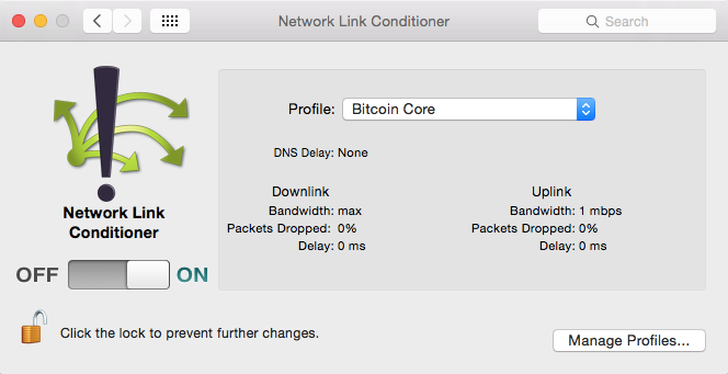 Network Link Conditioner - Main