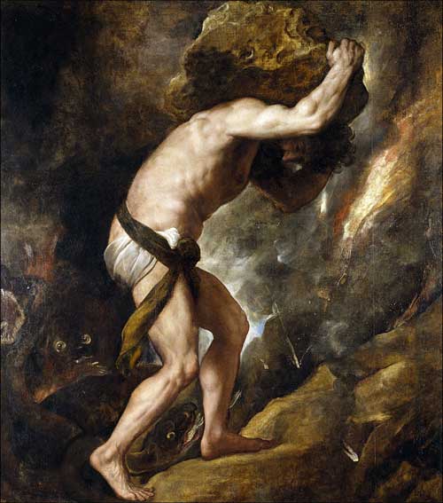 Painting of Sisyphus, by Titan