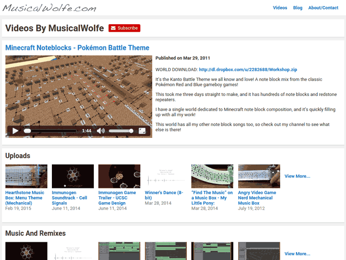 MusicalWolfe Video site using OwnVideo