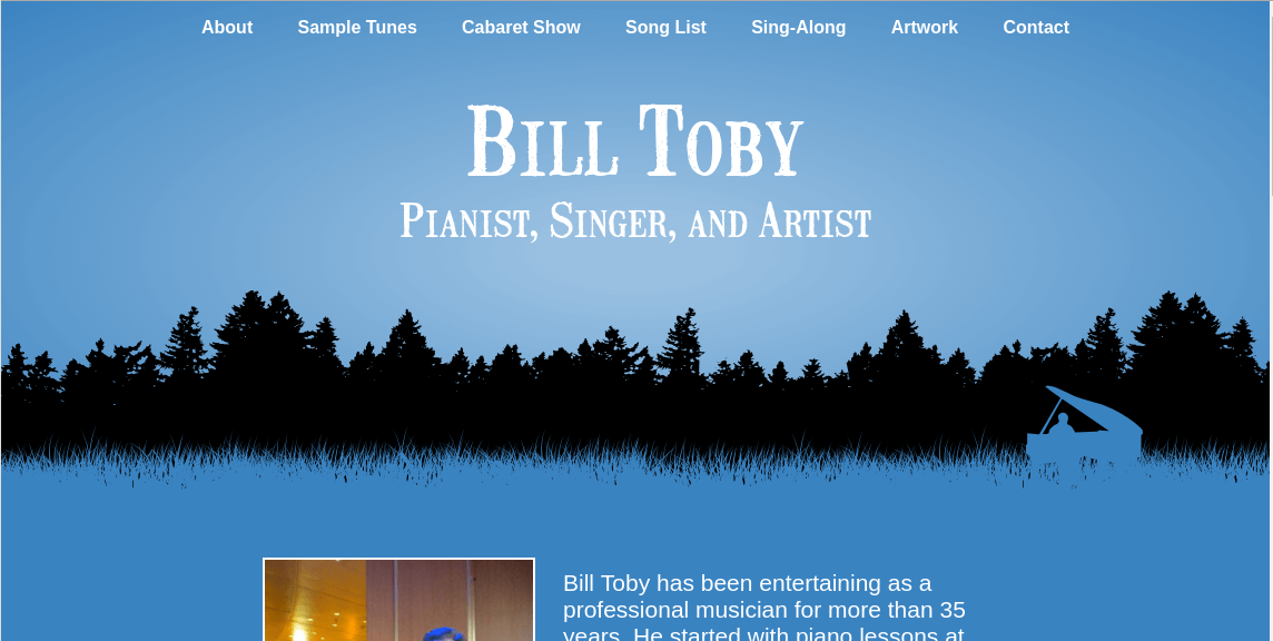 Screenshot of billtobypiano.com